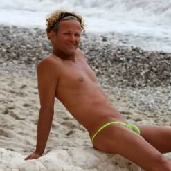 Men Triangle String - NeonGelb Transparent (Extra Small) -Bikini Verfuehrung Geschaft 495 1 men male string tanga neontransparent 1 1280x1280