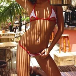 Micro Bikini - Overklit Rot Weiß