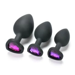 Anal Plug - Soft Touch Silikon Herzform Schwarz