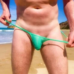Men String Tanga - New Mint Transparent (Extra Small) -Bikini Verfuehrung Geschaft Men String New Mint Transparent Extra Small 04 1280x1280