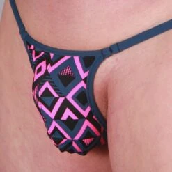 Men String Tanga - Pink Diamonds (Extra Small)